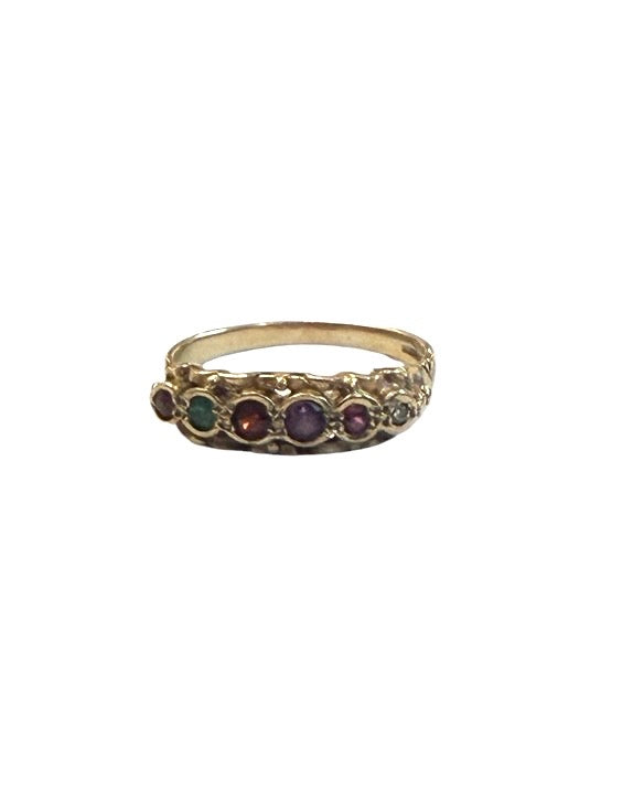 9ct vintage 'REGARD" ring size P 1/2 circa 1983