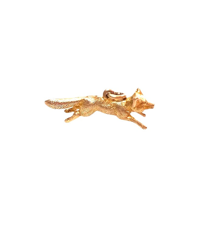 9ct vintage running fox charm / pendant 2.0g