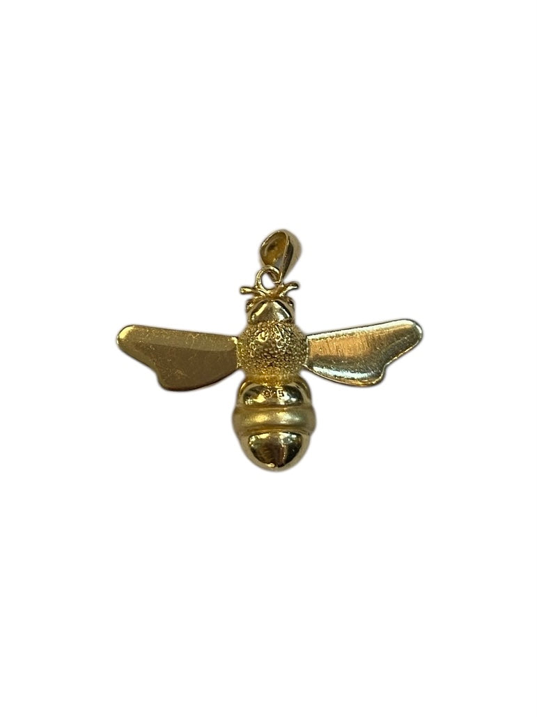 pre owned silver gilt 925 bee pendant