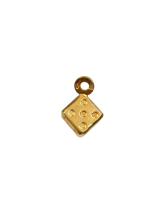 9ct vintage small dice charm / 0.7g