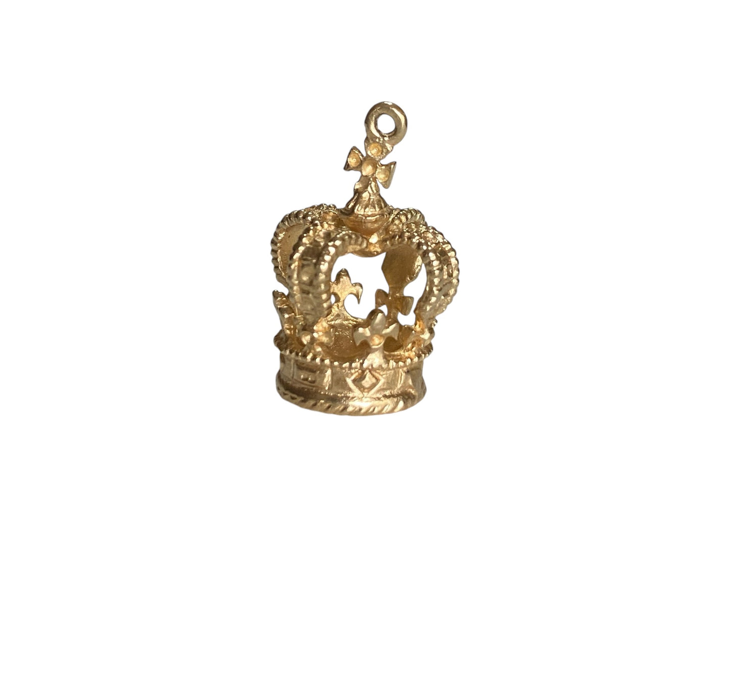 9CT 375 FABULOUS VINTAGE GOLD CROWN CHARM / PENDANT CIRCA 1978