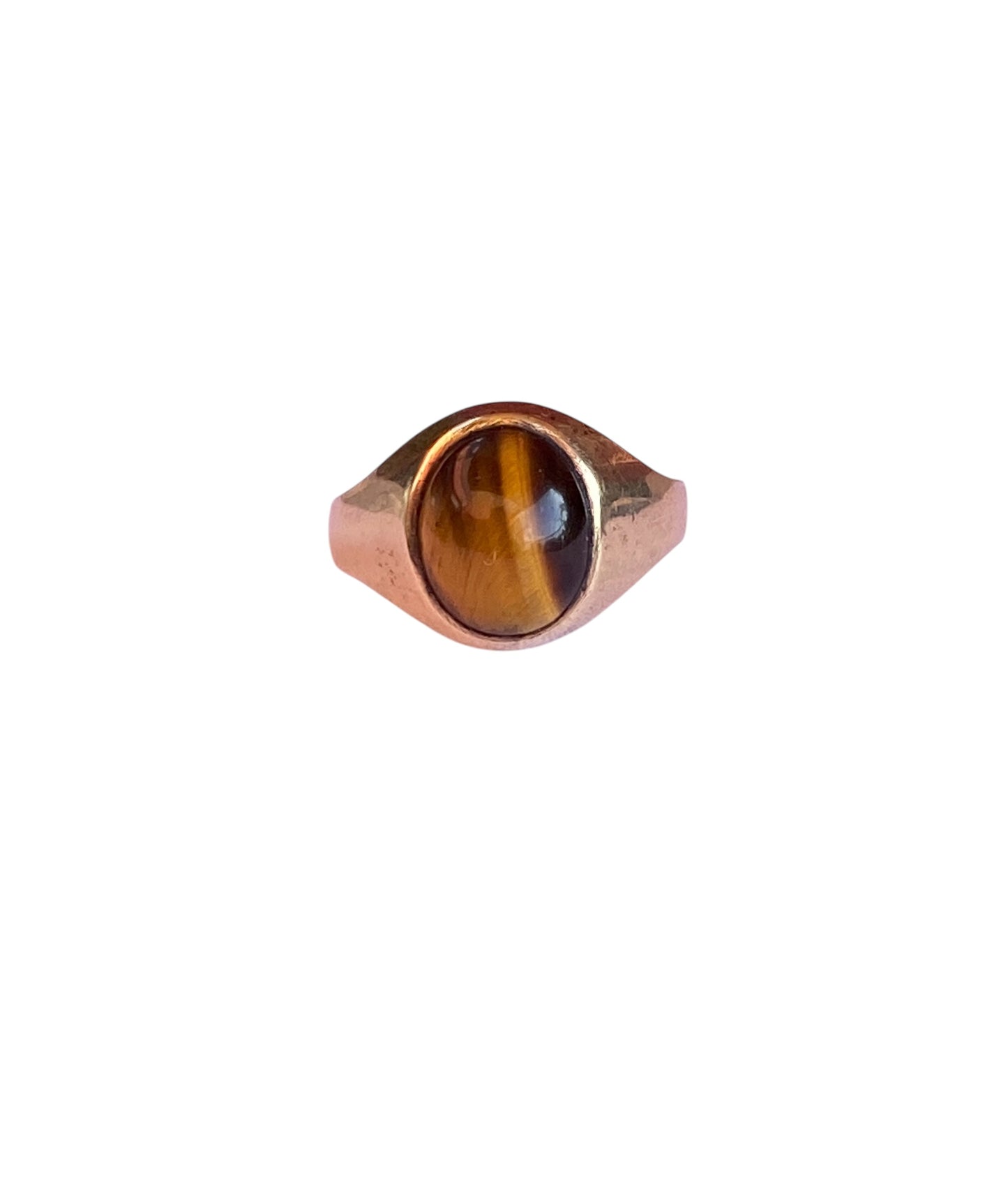 9ct vintage tigers eye ring. size U