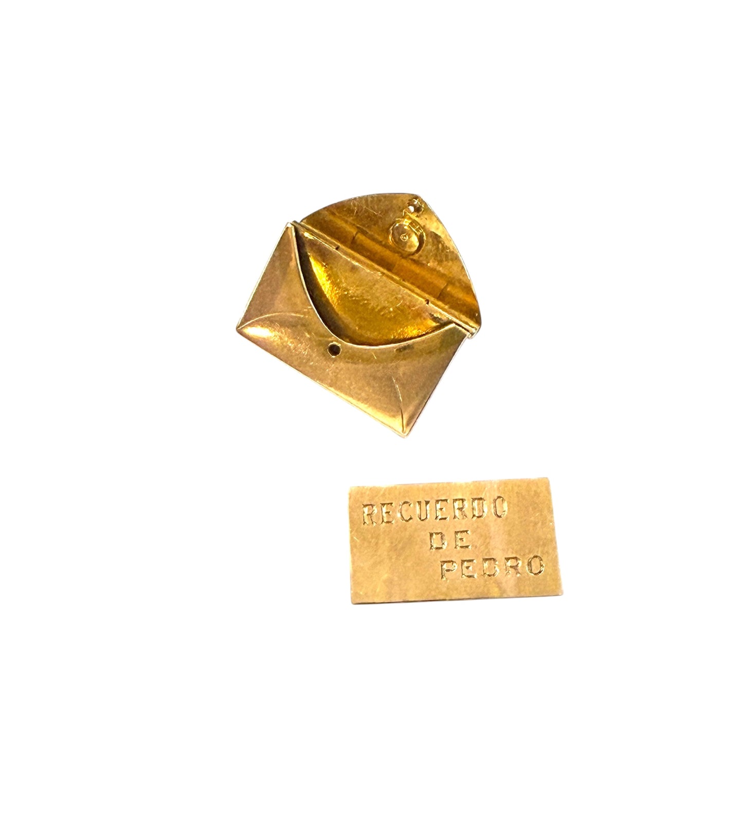 9ct antique envelope charm with a note inside circa 1901