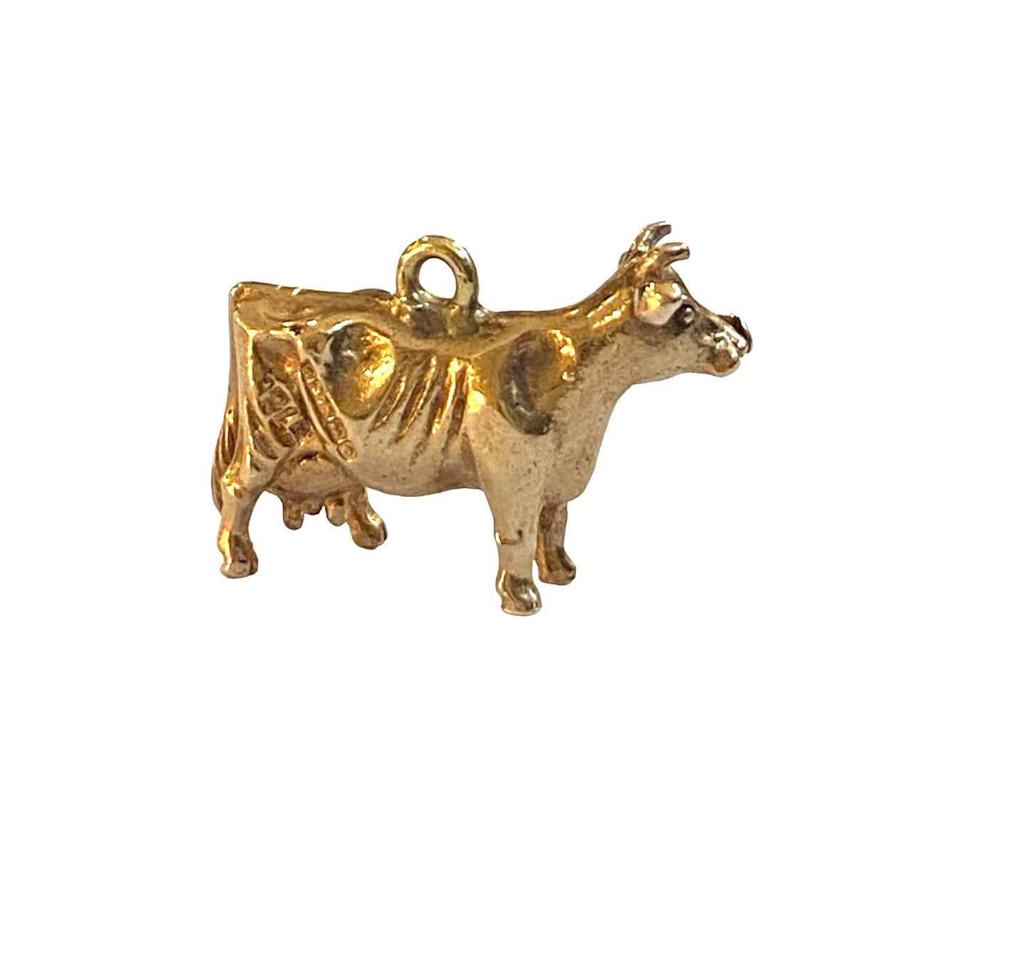 9ct vintage cow charm nice and solid 4.6g circa 1963 maker PPld