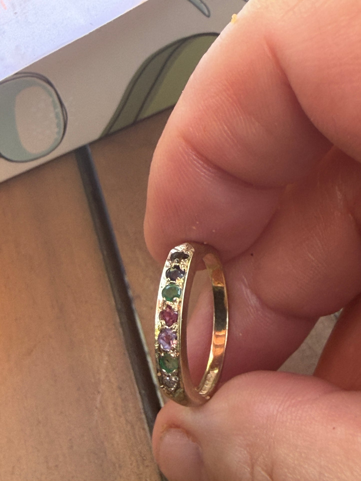 9ct vintage DEAREST ring size  0 1/2  circa 1992 London maker CG