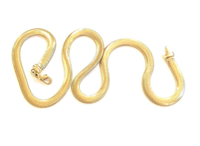 9ct vintage gold flat snake link necklace 27.1g