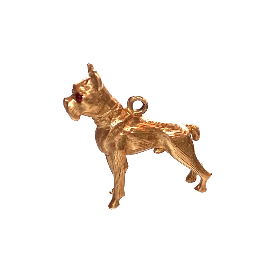 9ct vintage boxer dog charm circa 1966 by G&H 7.7g