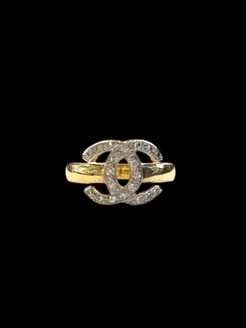 9ct vintage / pre owned C C  ring with diamonds size L1/2