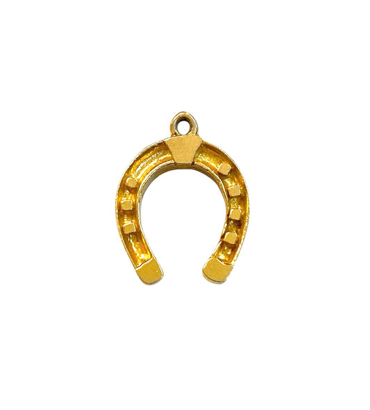 9ct vintage horseshoe charm / pendant circa 1965