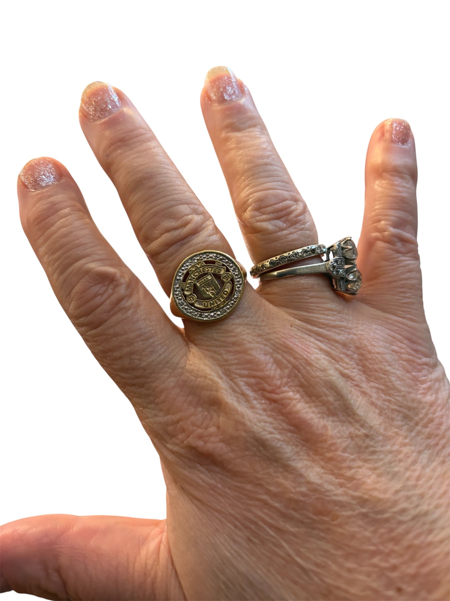 9ct vintage Manchester united signet ring size T 5.6g