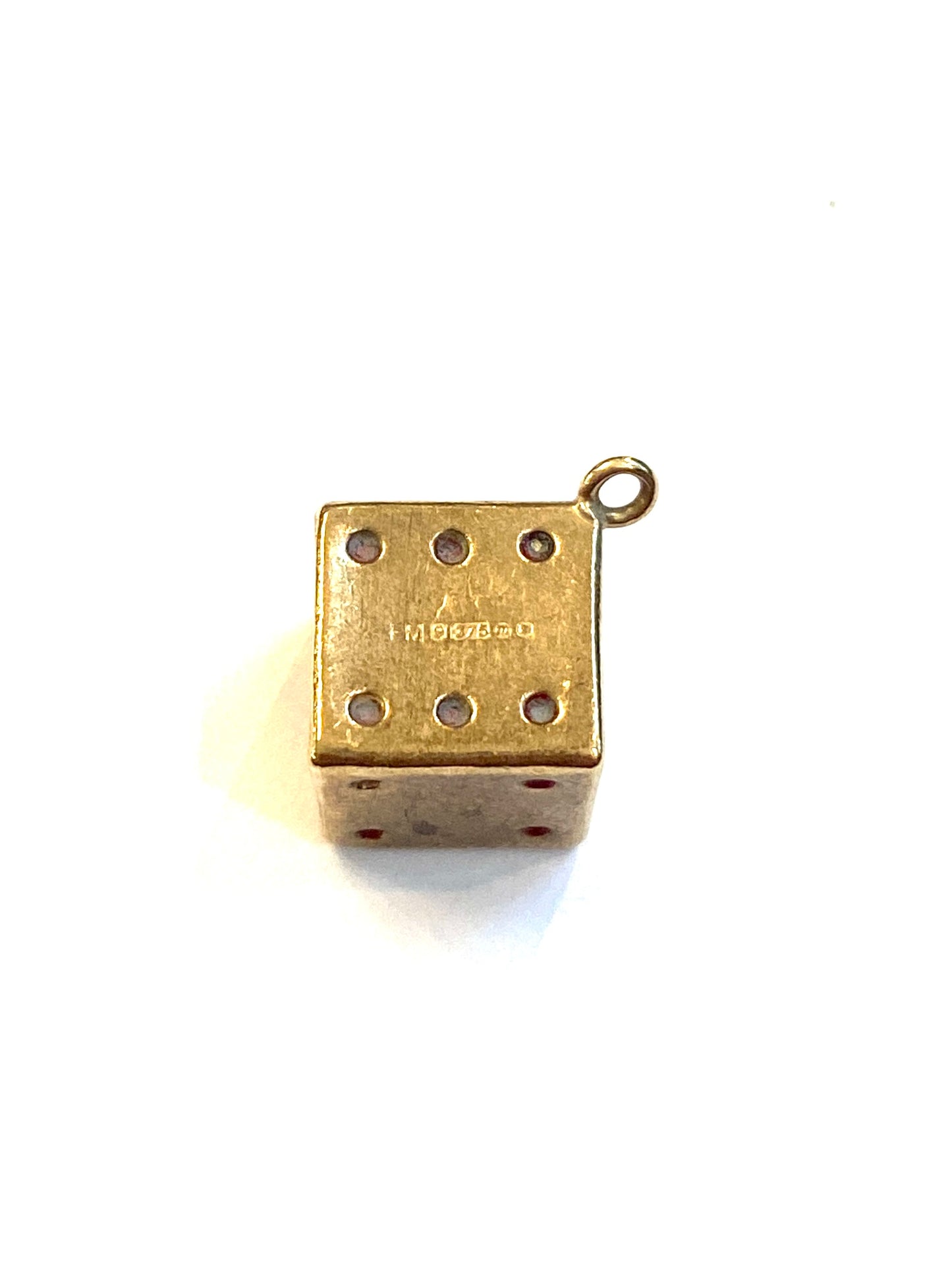 9ct vintage dice charm circa 1967, by fm 1.3g