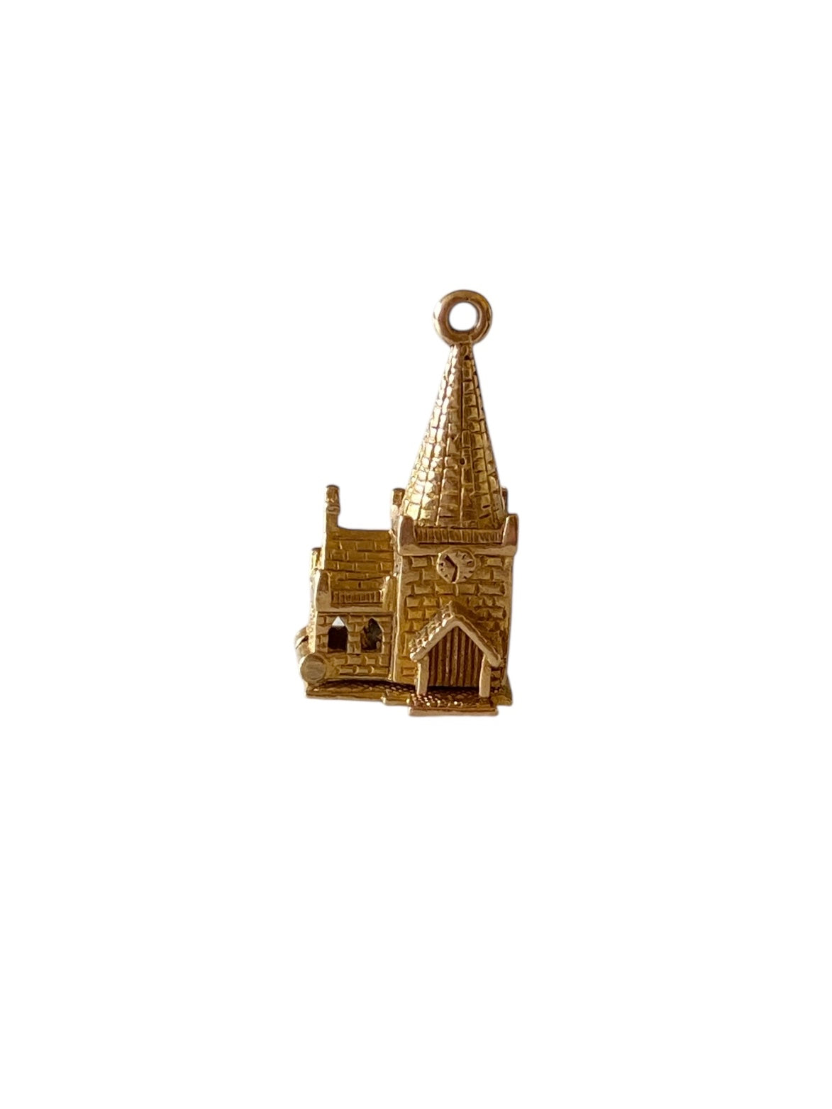 9ct vintage church charm with baptism inside