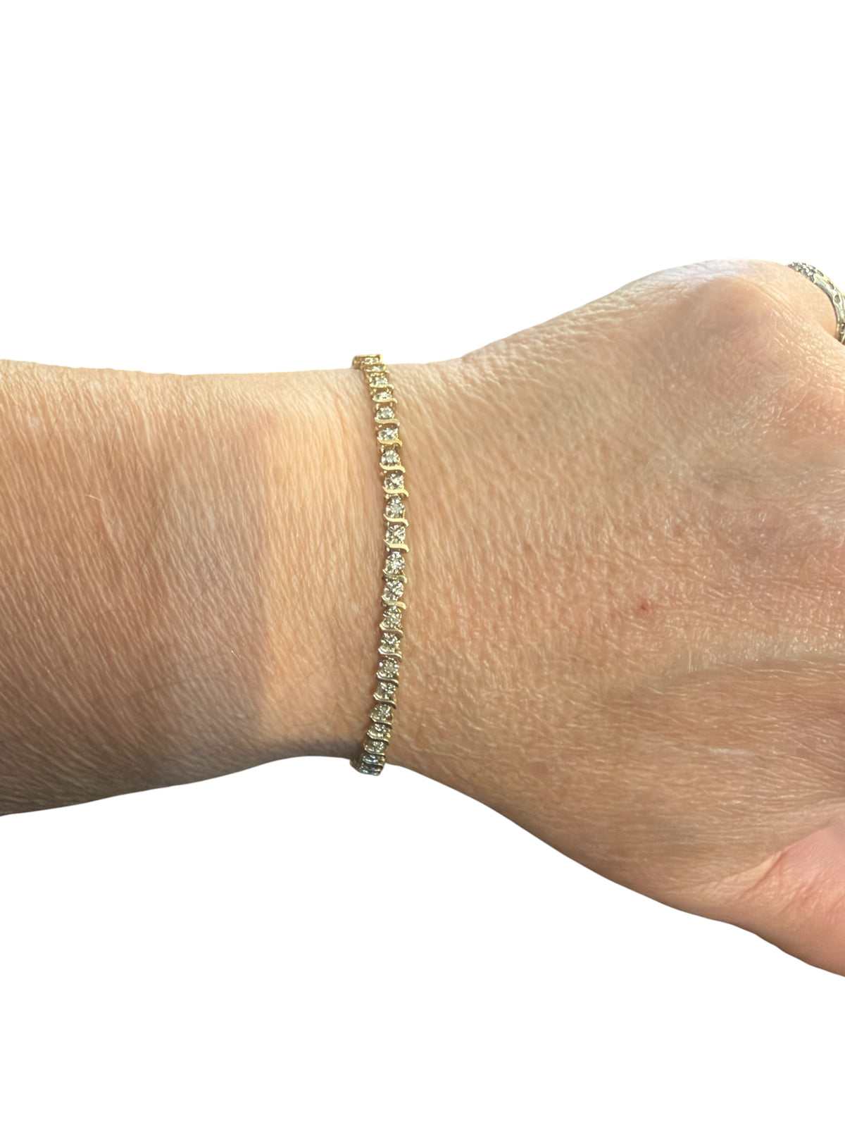 9ct vintage / pre owned diamond tennis bracelet 7 inches  4.31g