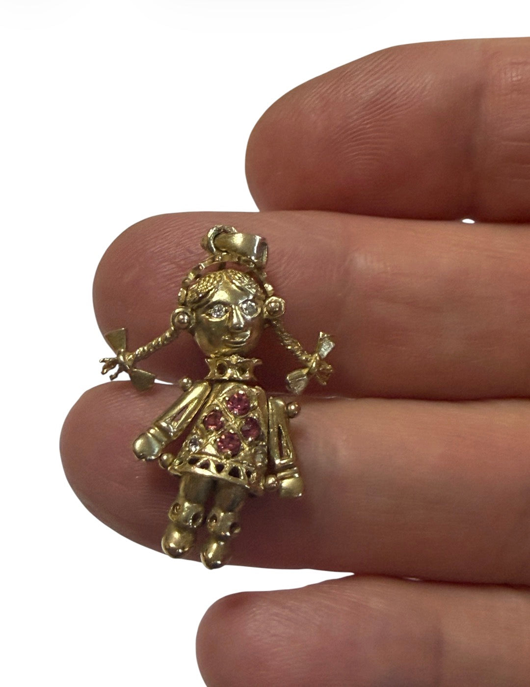 9ct vintage doll charm / pendant   9ct rug rat charm articulated