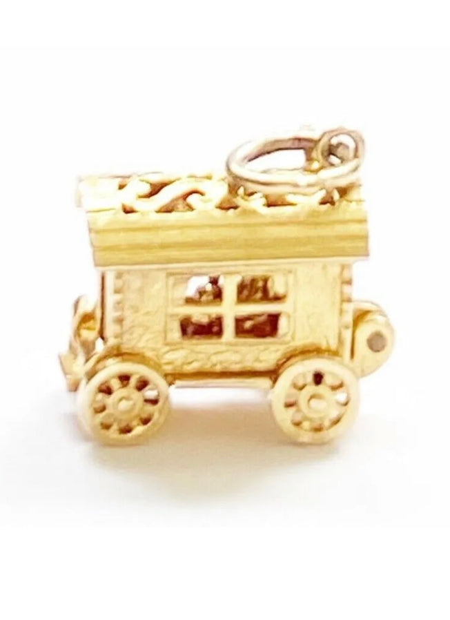 9ct 375 vintage gold opening caravan signed 'nuvo'