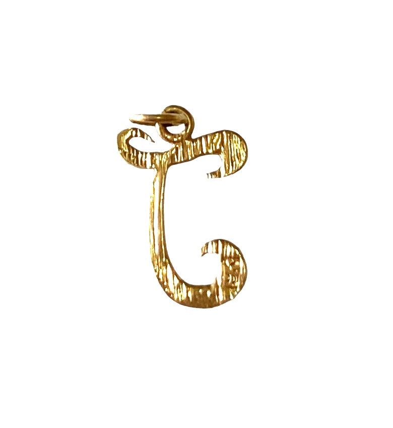 9ct gold initial - pendant ' j ' charm / pendant