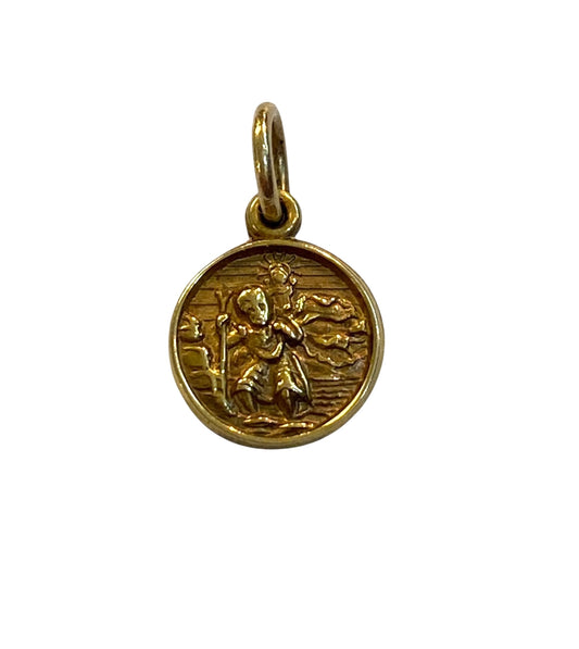 9ct vintage TINY st Christopher charm by G&H circa 1965