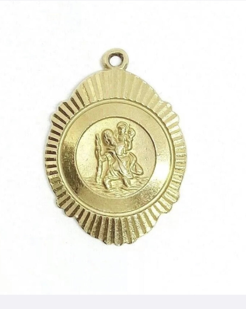 9ct 375 vintage gold St Christopher charm / pendant b y Georg jensen circa 1970 2.7g