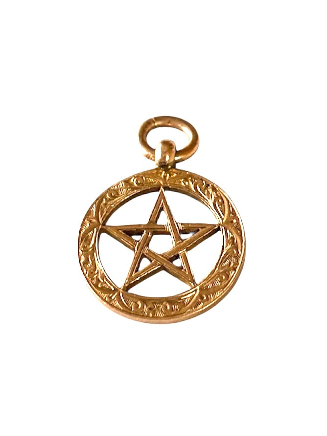 9ct vintage pentagram charm / pendant circa 1940s