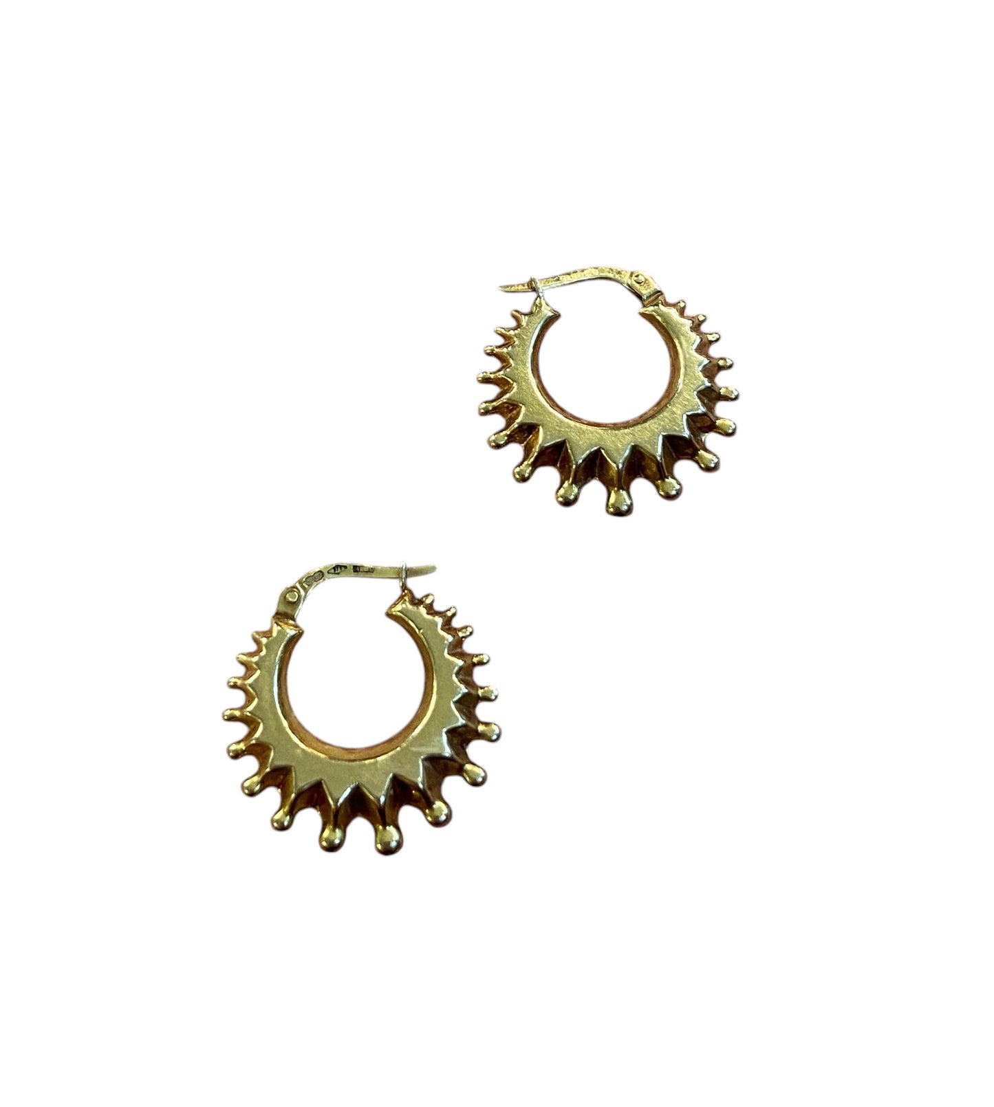 9ct vintage small creole earrings