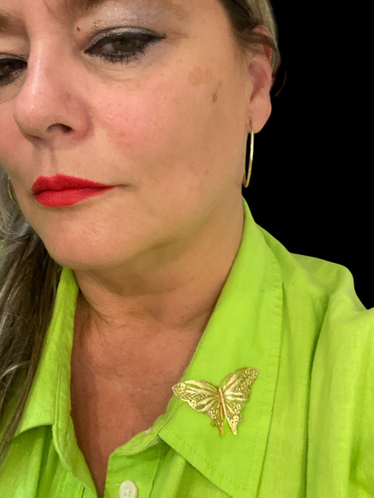 9ct vintage butterfly brooch and pendant