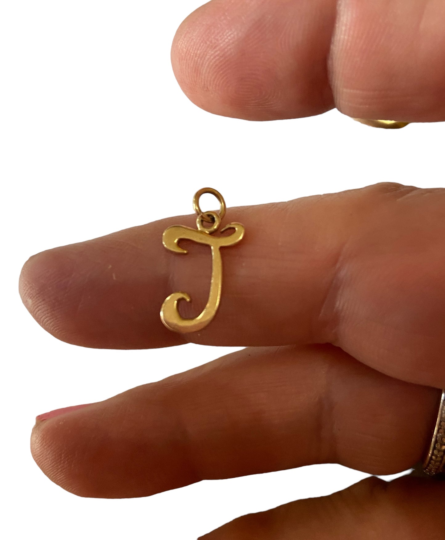 9ct gold initial - pendant ' j ' charm / pendant