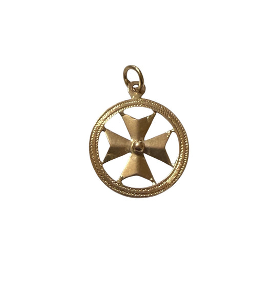 18ct vintage large Maltese cross charm / pendant 2.23g