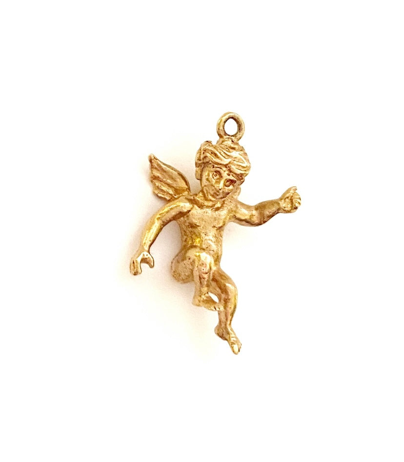 9ct vintage gold Angel charm circa 1970
