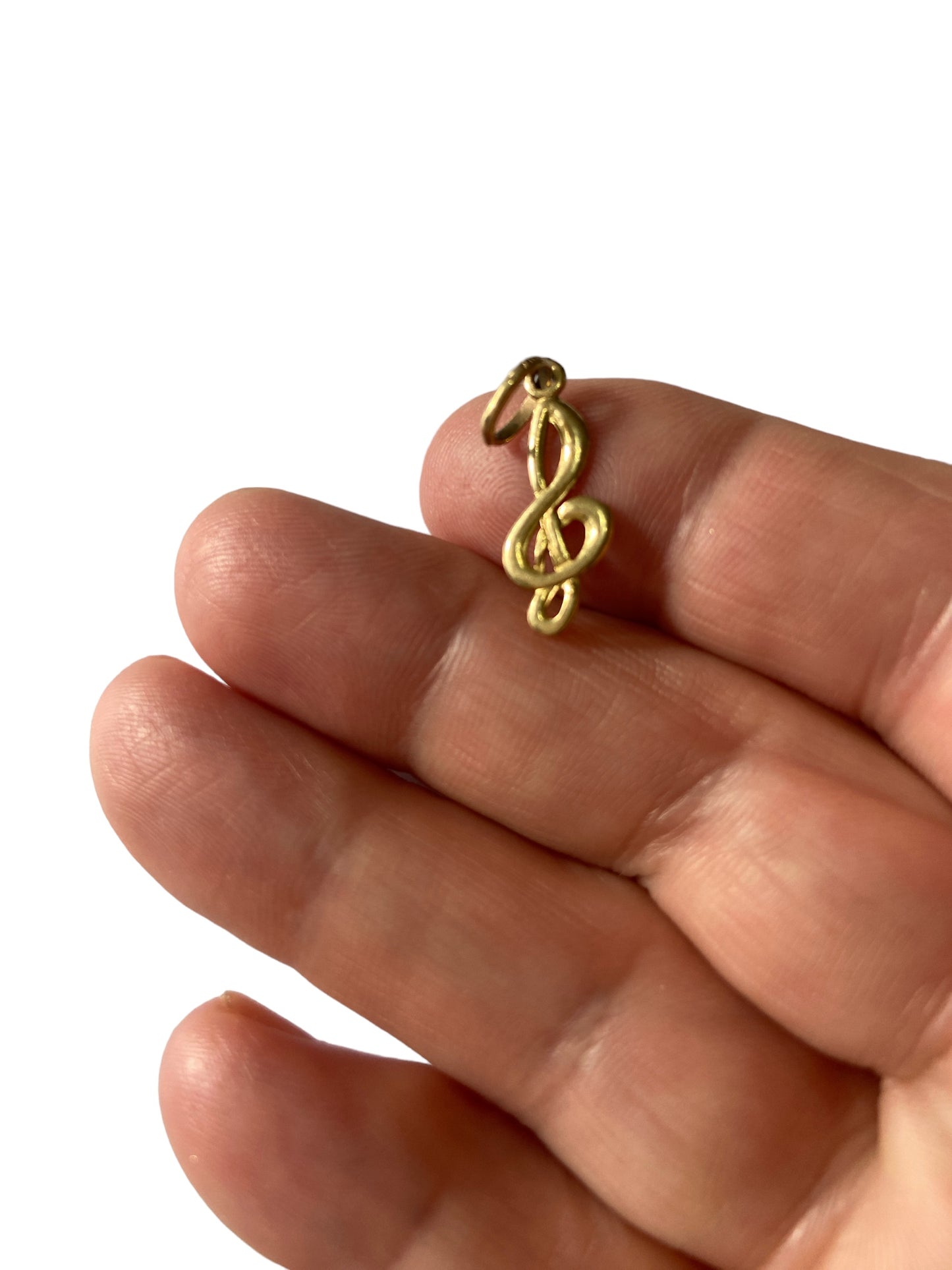 9ct gold treble clef charm / pendant