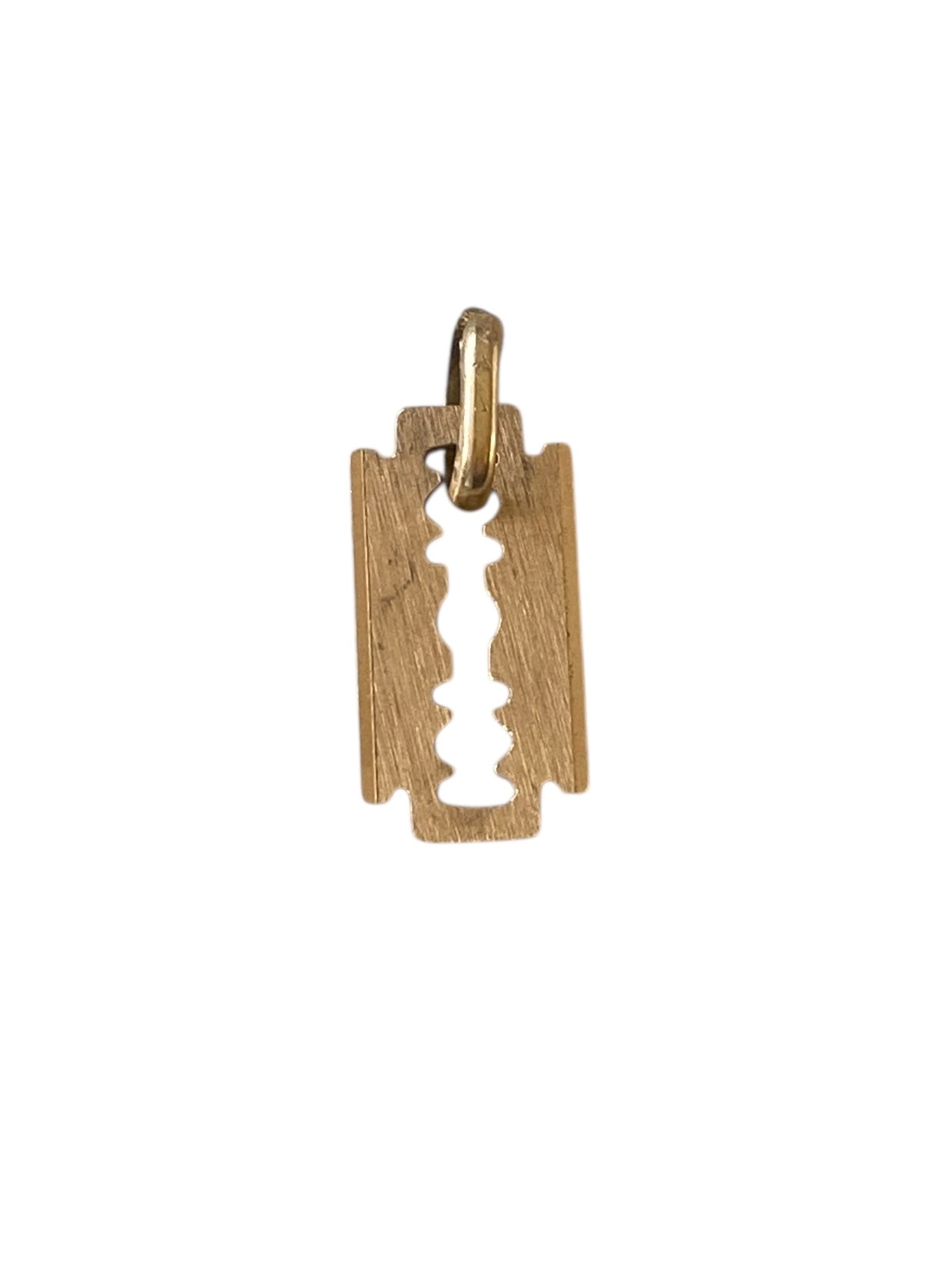 18ct vintage razor blade charm-pendant