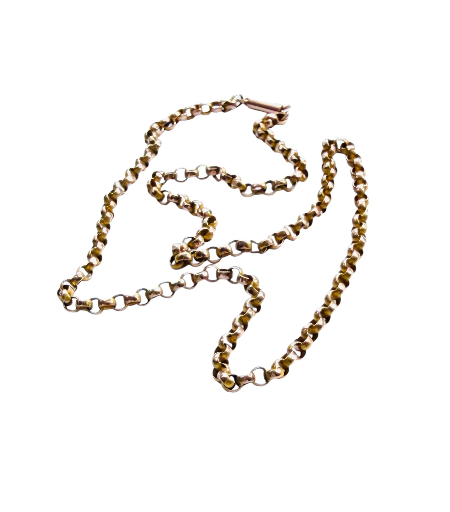 9ct antique belcher link chain 16 3/4 inches 5.5g