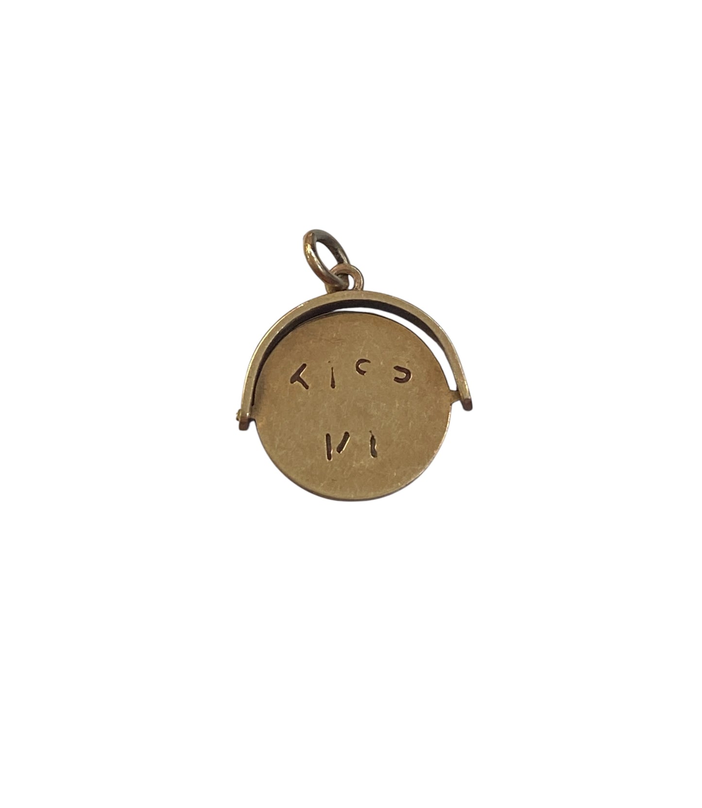 9ct vintage kiss me spinner charm circa chester 1957