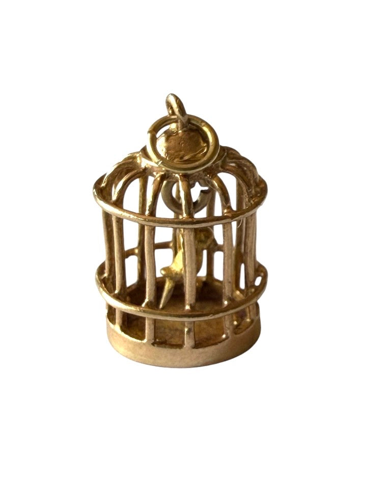 9ct vintage bird cage charm circa 1986 2.5g