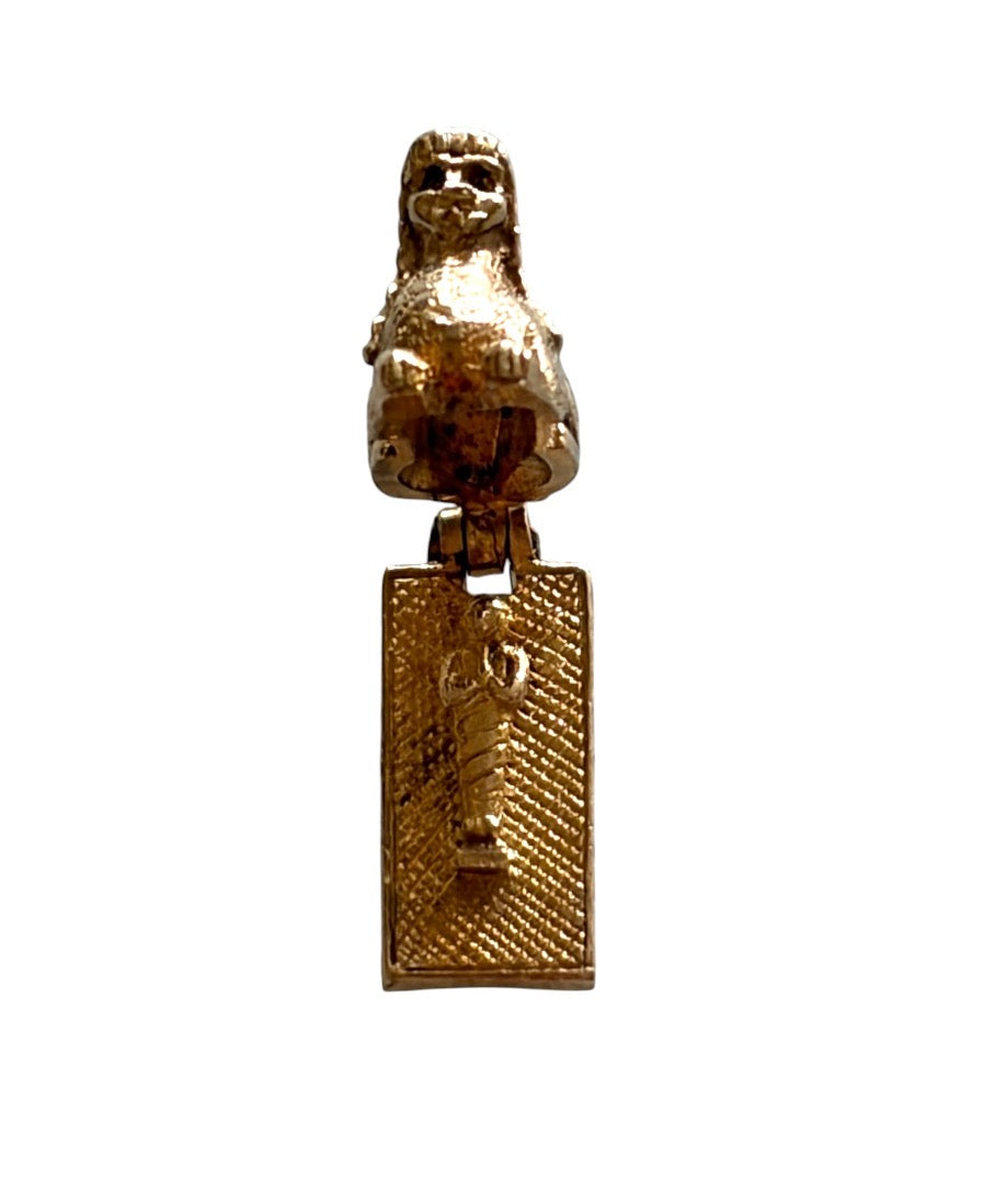 9ct vintage sphinx charm with mummy inside circa 1959 birmingham 3.0g