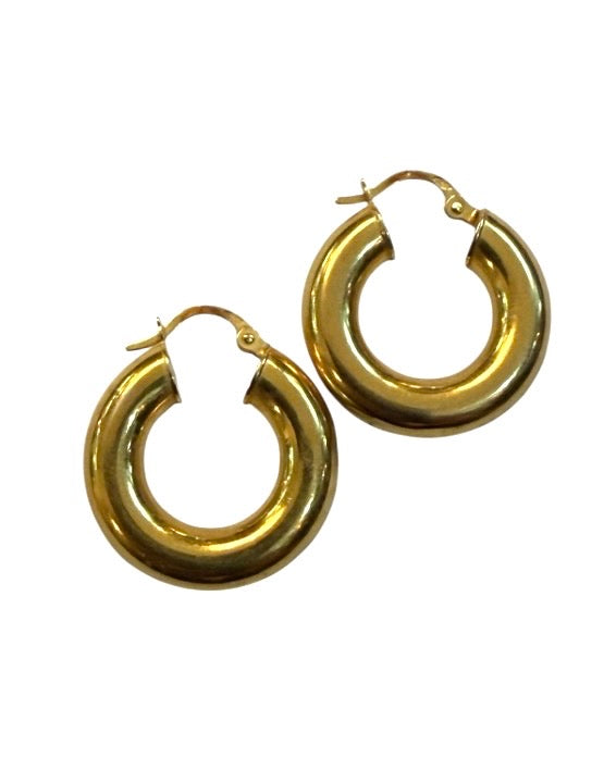 750 18ct pre owned hoop earrings 3.40g
