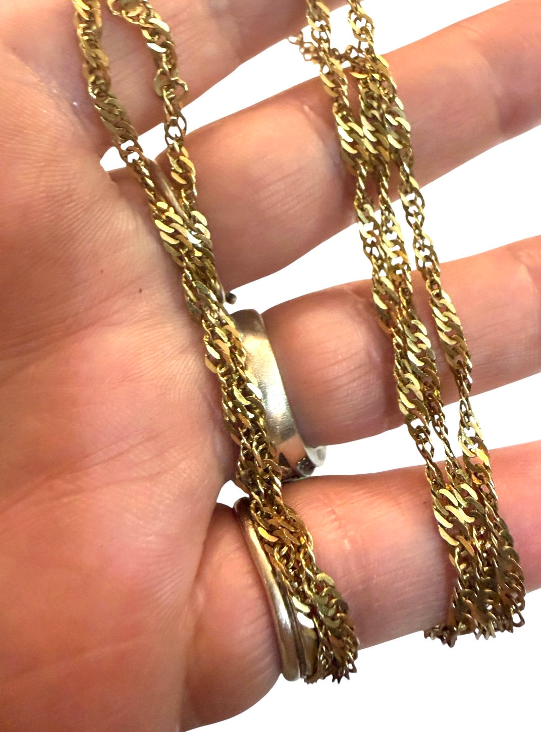 9ct vintage Singapore link chain 24.5 inches 5.79g