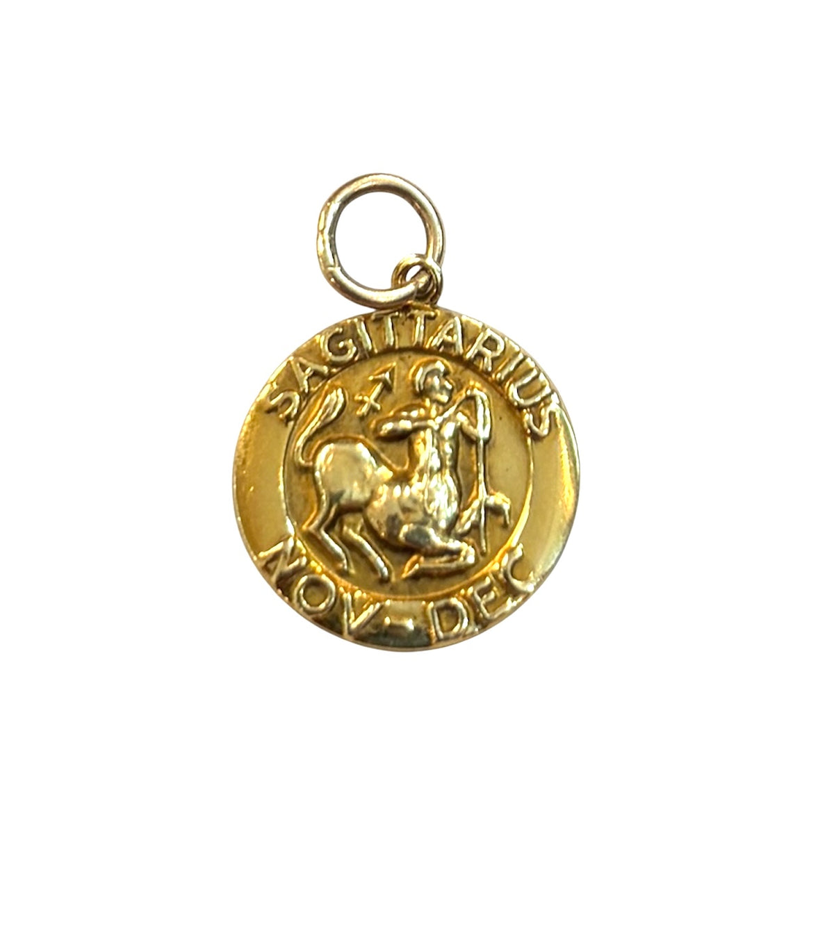 9CT VINTAGE SAGITTARIUS CHARM / PENDANT CIRCA 1978 1.75G