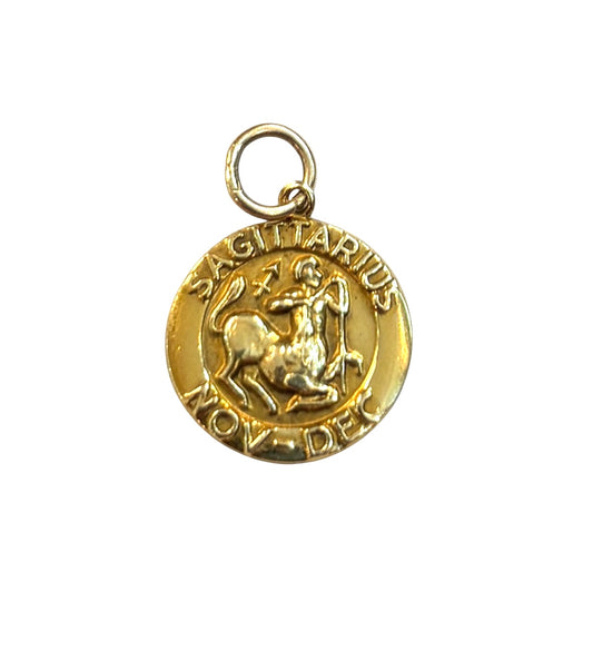 9CT VINTAGE SAGITTARIUS CHARM / PENDANT CIRCA 1978 1.75G