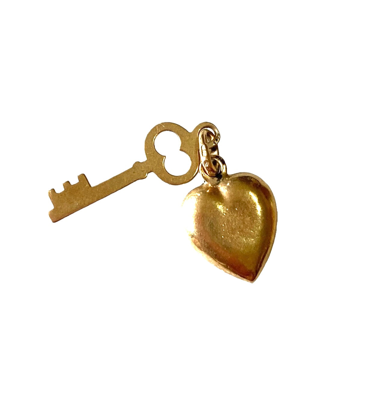 9ct vintage heart and key charm / pendant 'key to my heart'