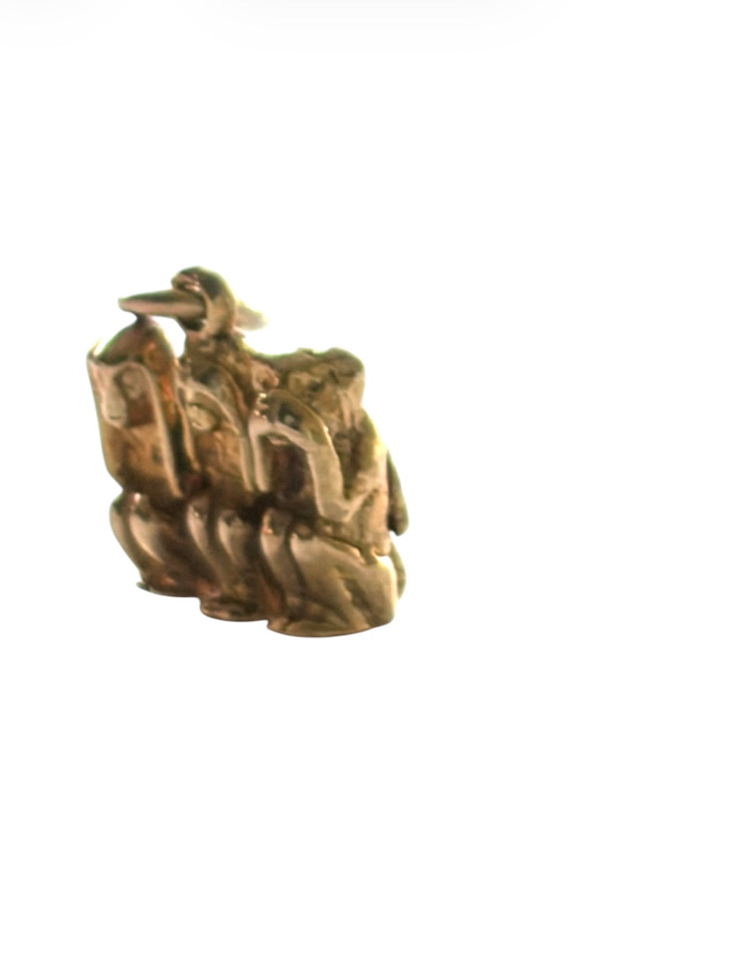 9ct vintage three monkey charm, 3.97g birmingham 1971