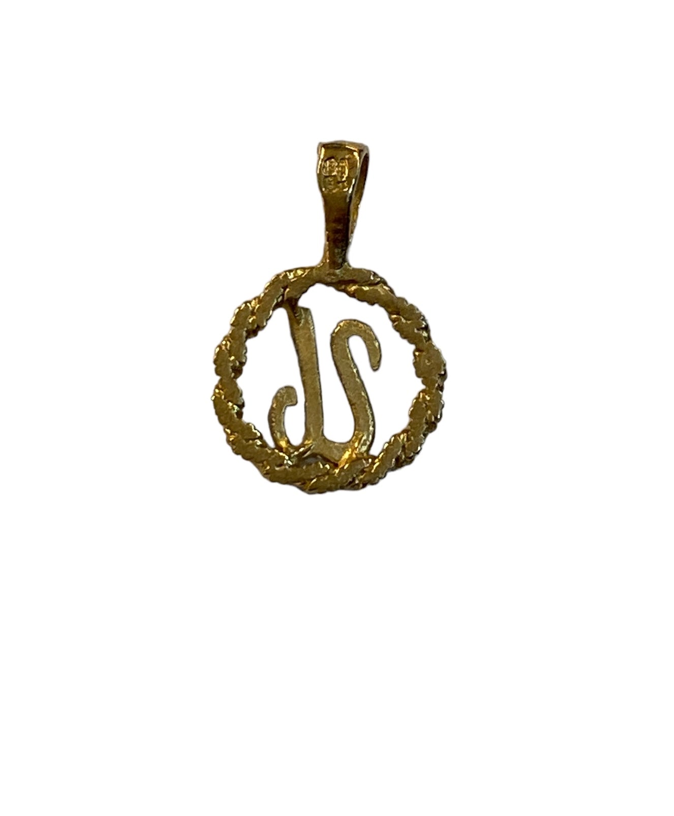 9ct vintage / preowned initial U charm - pendant