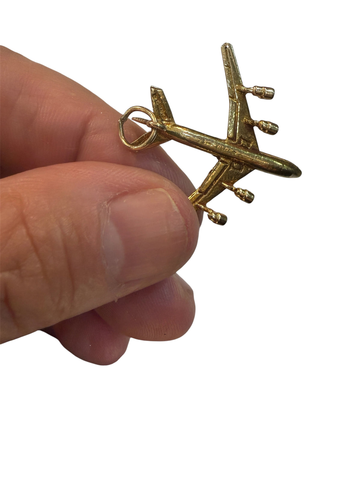 9ct vintage plane charm / pendant  3.57g