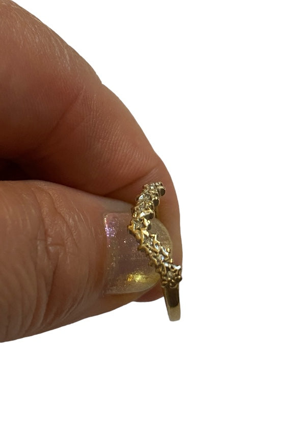 9ct vintage diamond wishbone ring size N 1/2