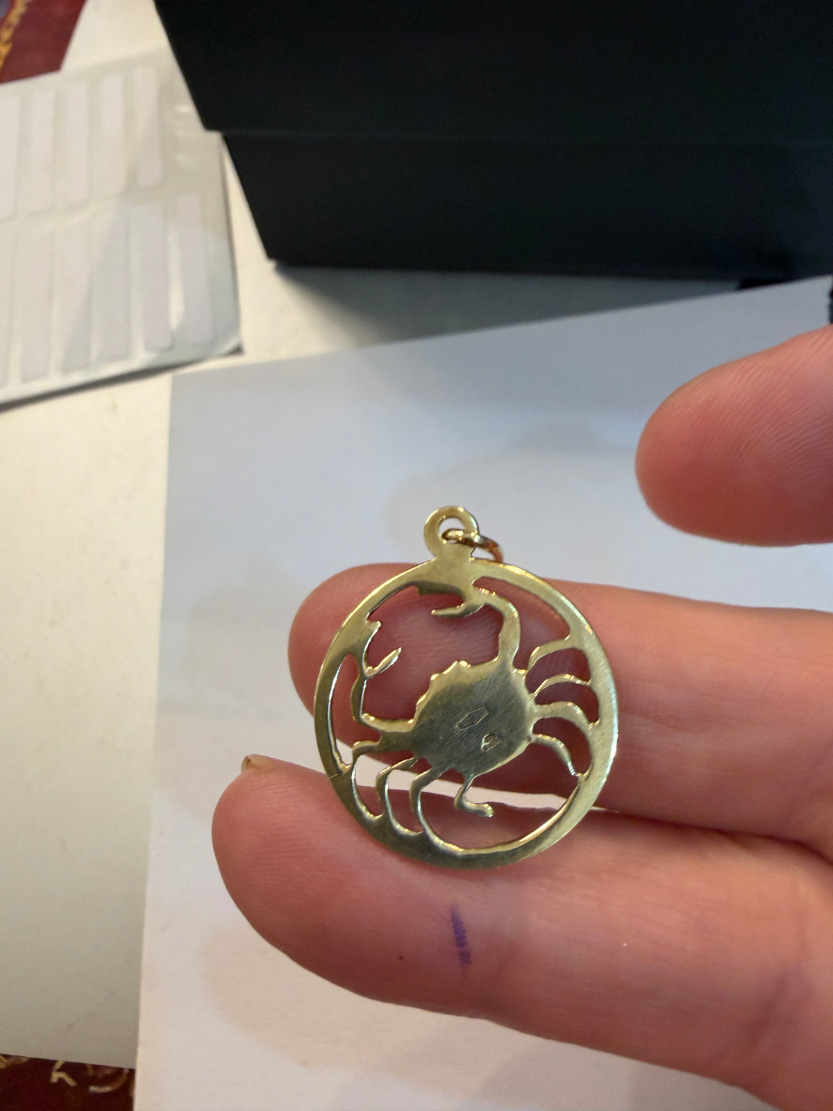9ct vintage pre owned cancerian charm / pendant circa 1997