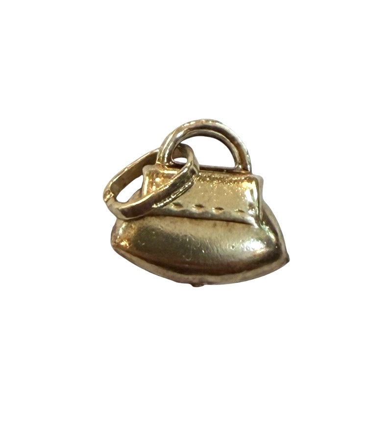 9ct vintage small handbag charm. 0.64g