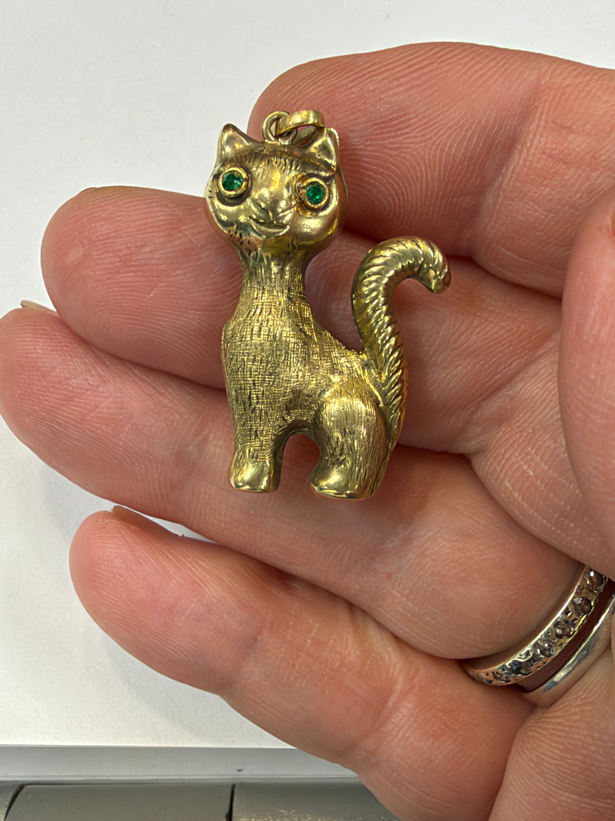 9ct vintage cat charm , circa 1963 London by Georg Jensen. 2.9g Hollow