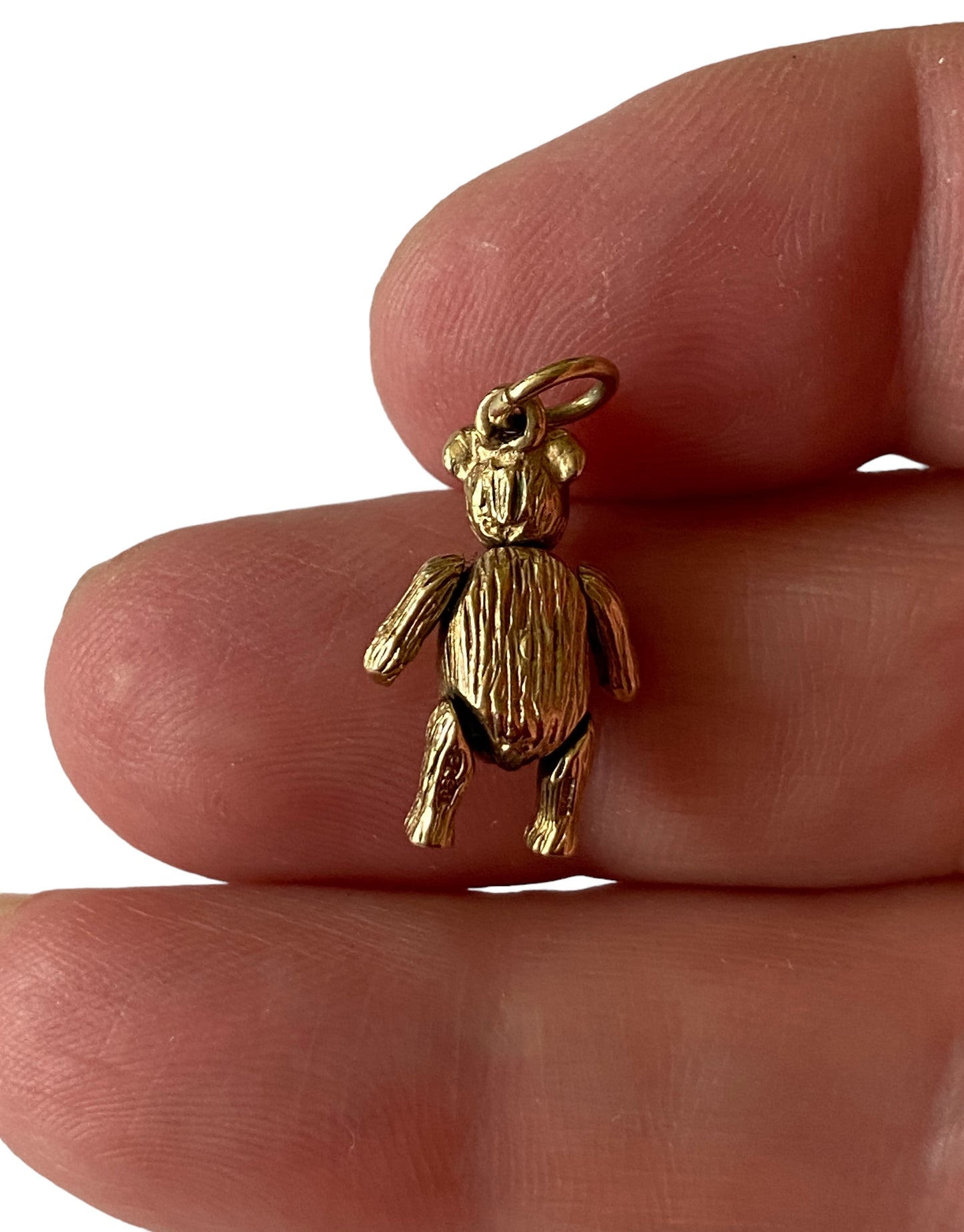 9ct vintage articulated teddy bear charm