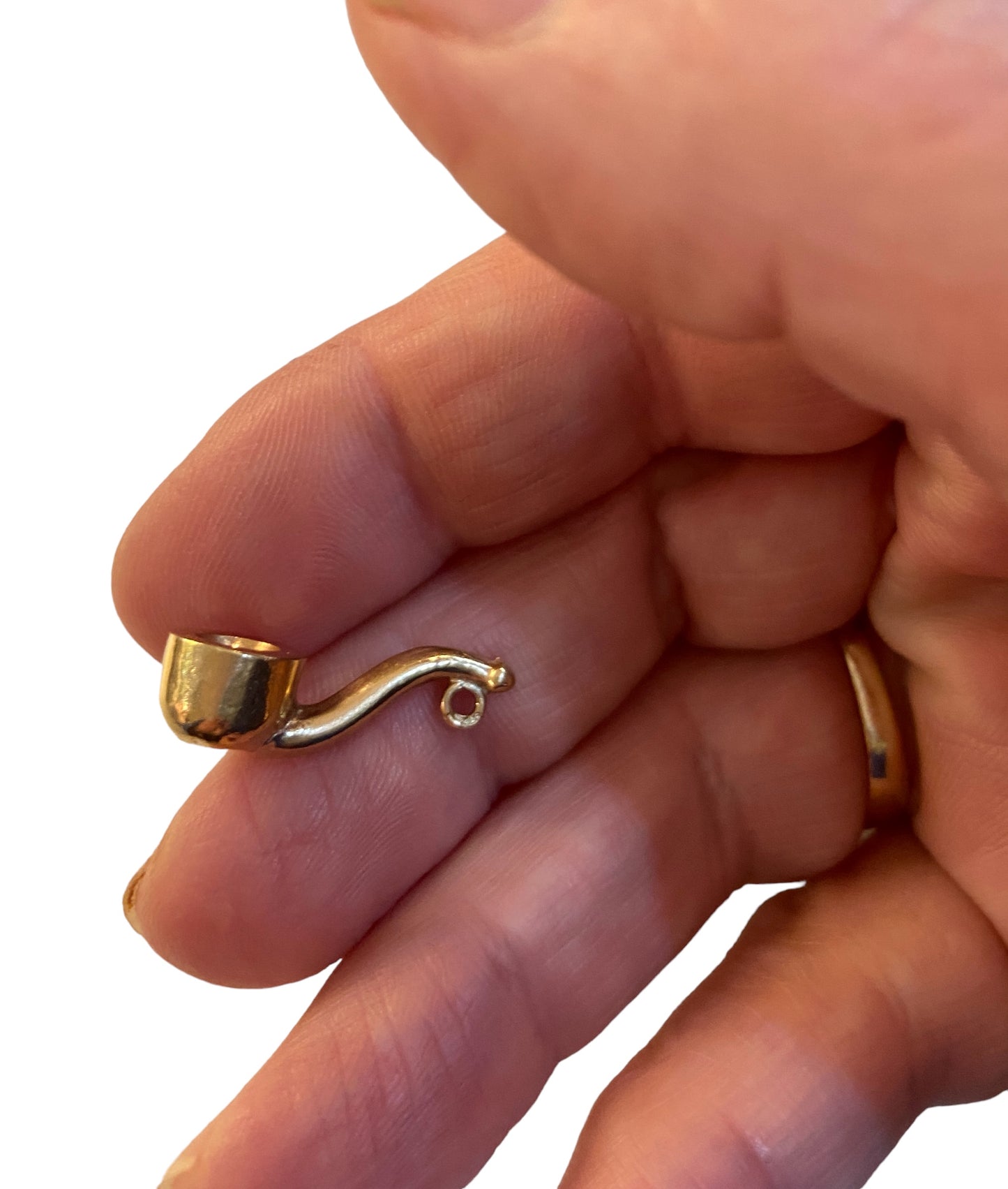 9ct vintage yellow gold pipe charm  circa  1976