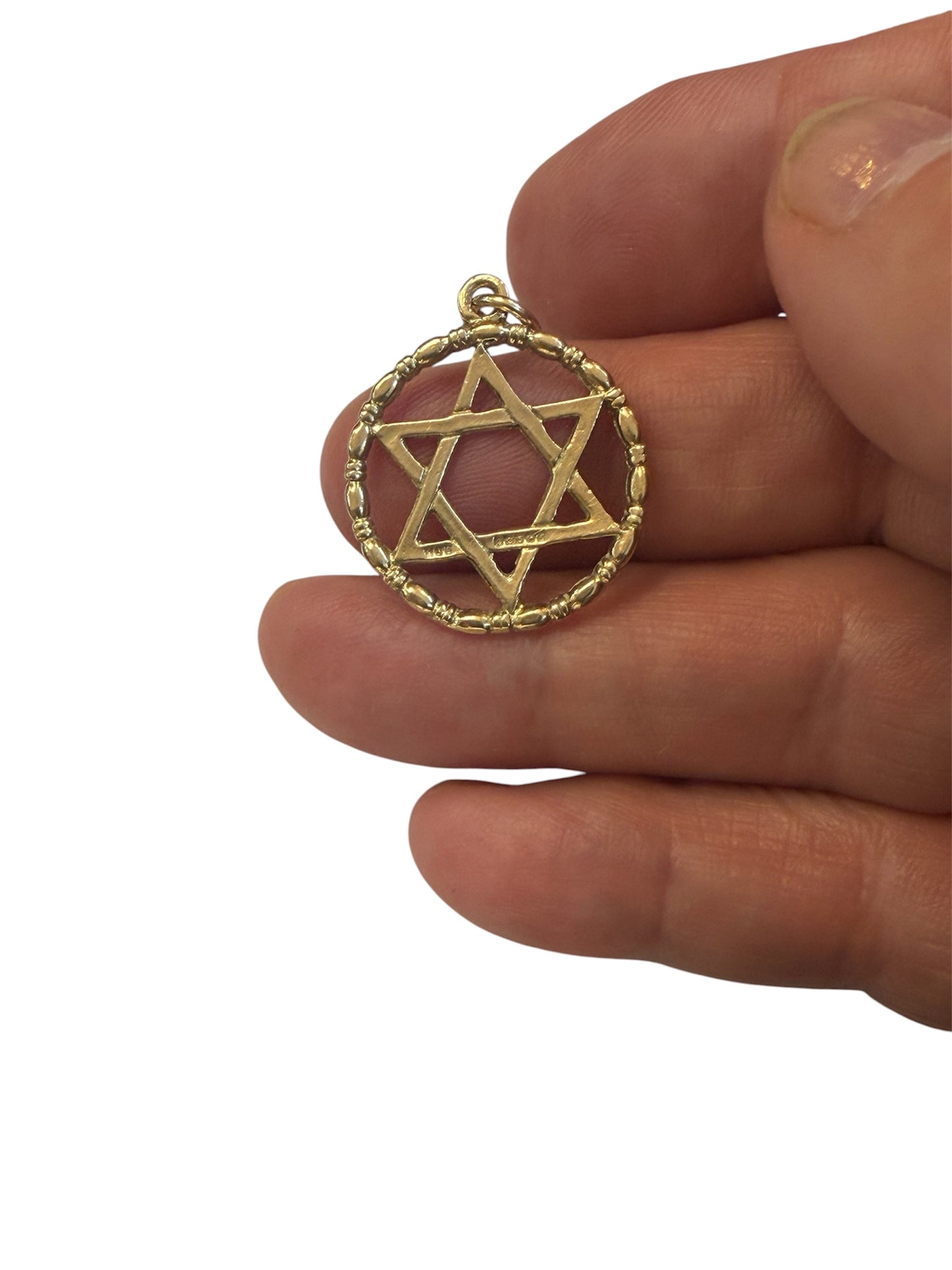 9ct vintage star of david charm / pendant 2.44g circa 1971