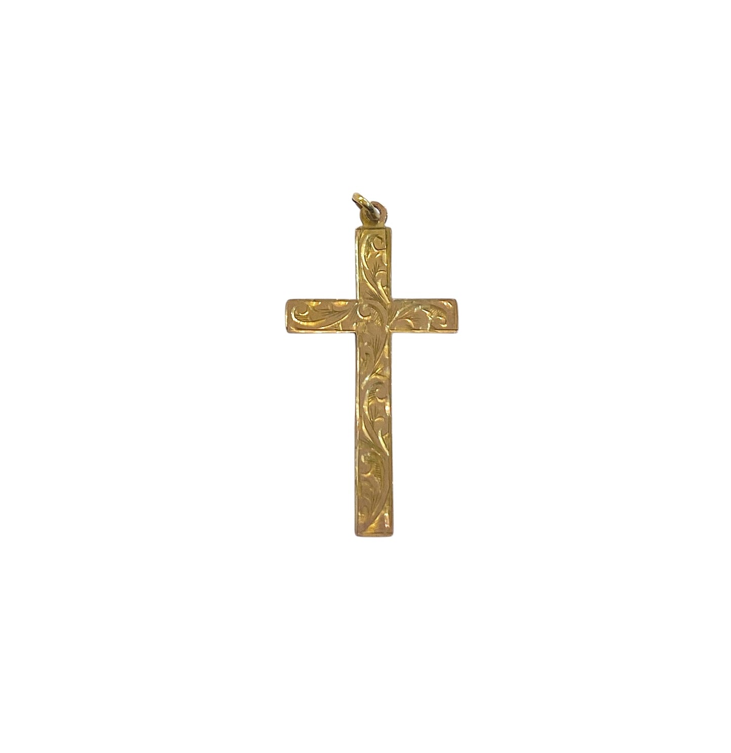 9ct vintage ornate cross , yellow gold 1.2g